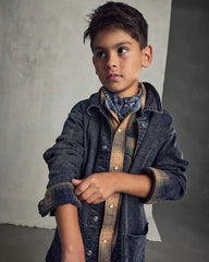 Boys Denim Utility Jacket - Black