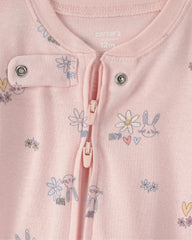 Baby Girl Easter Bunny 100% Cotton Snug Fit 1-Piece Pajama - Pink