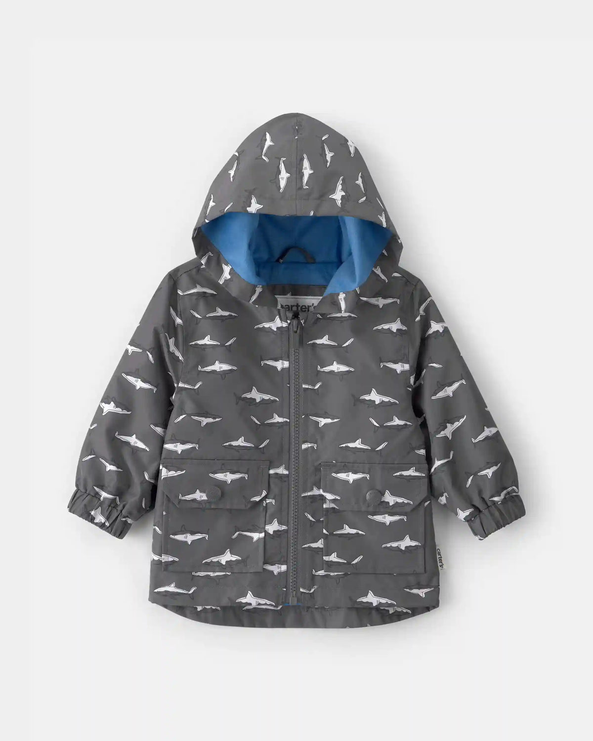 Baby Boy Shark Raincoat - Grey