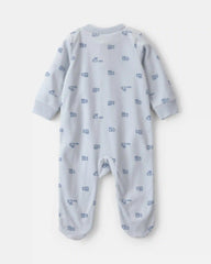 Baby Boy 'Baby Brother' Fleece 2-Way Zip Sleep & Play Pajamas - Blue