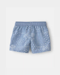 Toddler Boy Bandana Floral Swim Trunks - Blue
