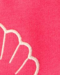 Baby Girl Shell French Terry Shorts - Coral