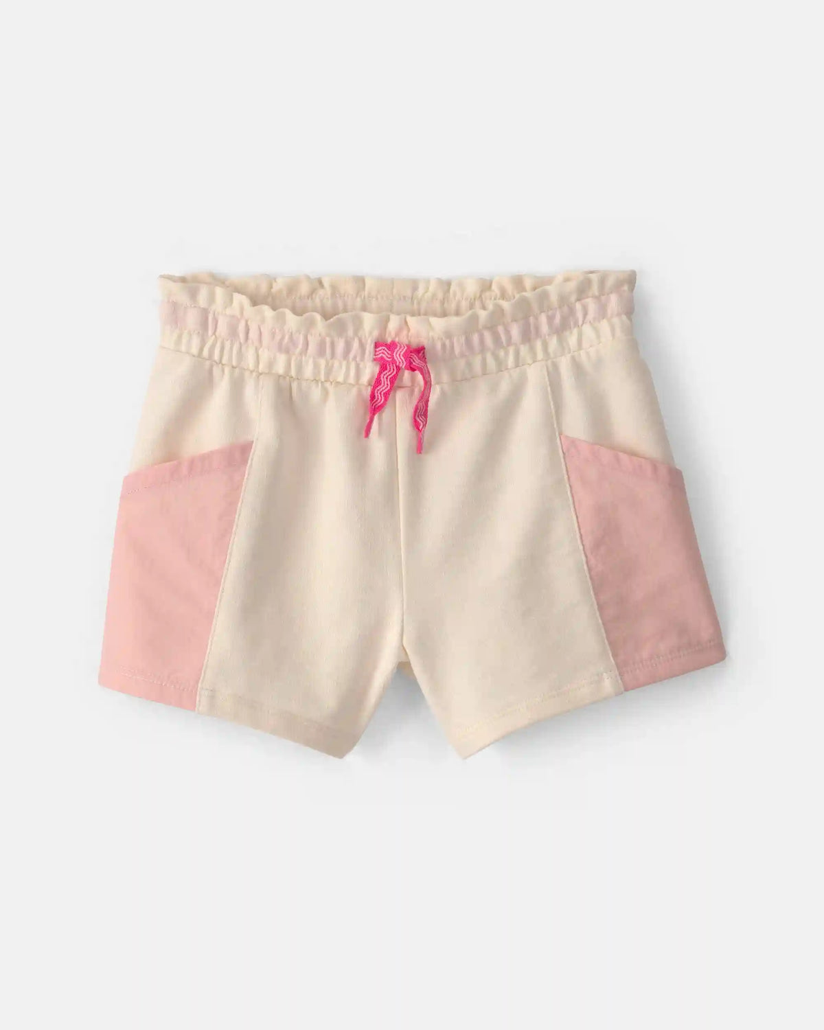 Toddler Girl French Terry Shorts - Pink/Ivory