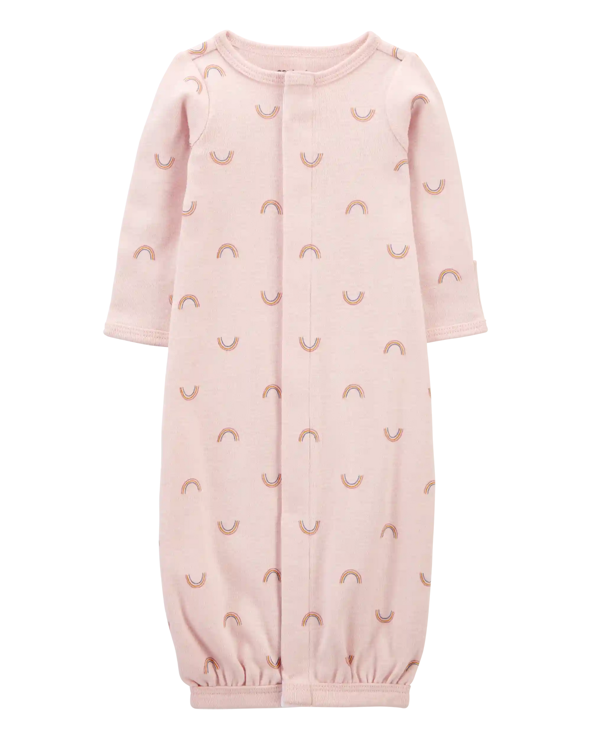 Baby Girl Preemie Rainbow Cotton Sleeper Gown