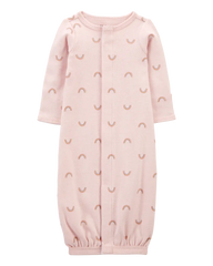 Baby Girl Preemie Rainbow Cotton Sleeper Gown