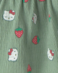 Toddler Girl 2-Piece Hello Kitty® Strawberry Top & Skort Set - Pink/Green