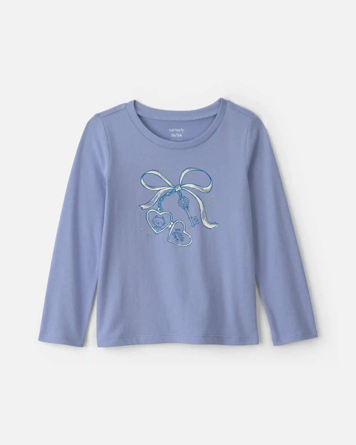 Toddler Girl Bow Long-Sleeve Graphic Tee - Blue