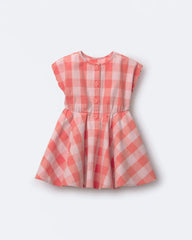 Toddler Girl Avenue Twirl™ Gingham Scalloped Dress - Light Pink/Orange