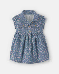 Baby Girl Floral Chambray Dress