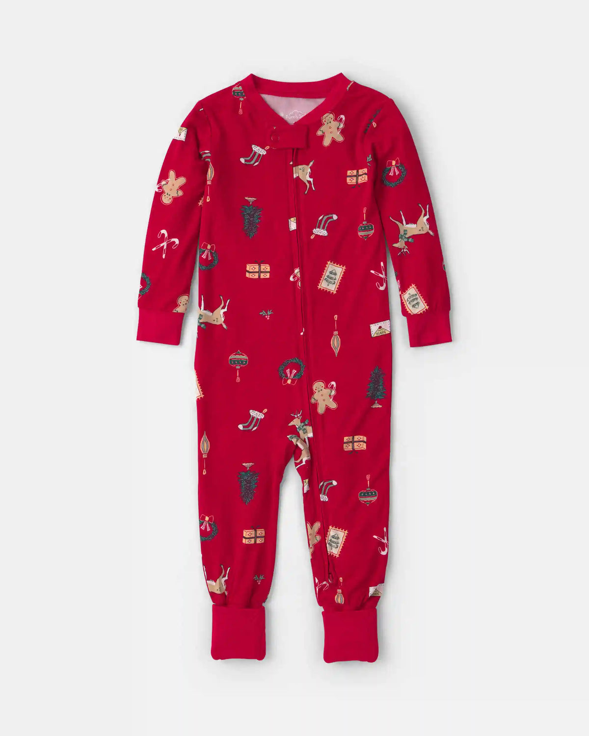 Baby 1-Piece Christmas PurelySoft™ Snug Fit Pajama - Red