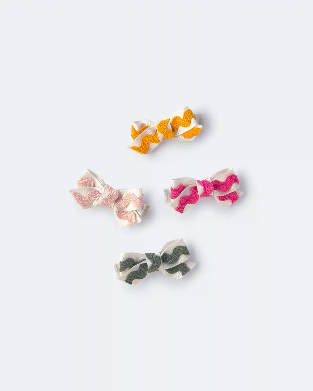 Toddler Girl 4-Pack Ric-Rack Faux Leather Bow Hair Clips