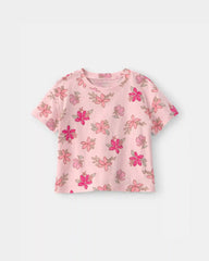 Toddler Girl  Tropical Floral Relaxed Top - Pink