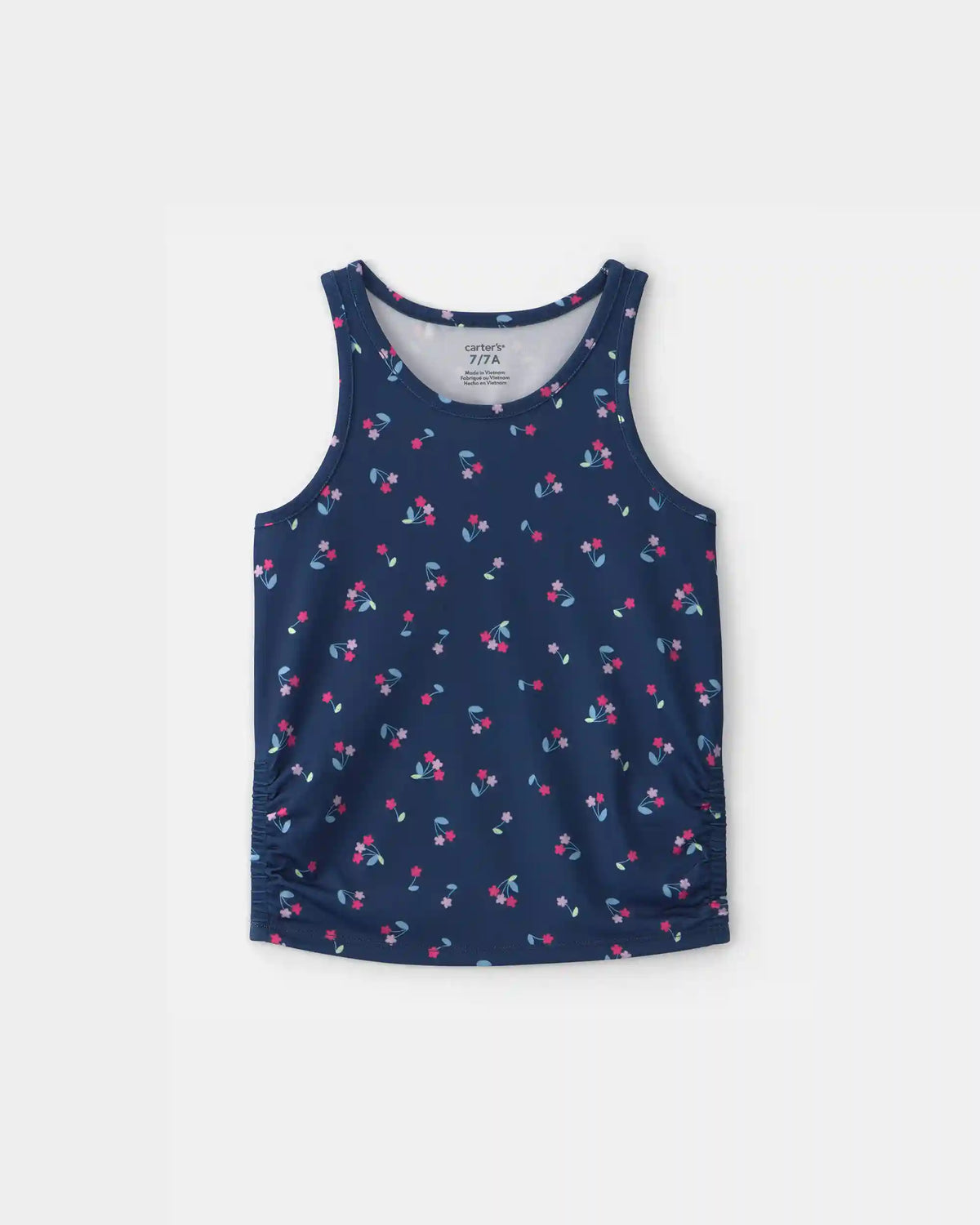 Girls Floral Active Tank Top - Navy