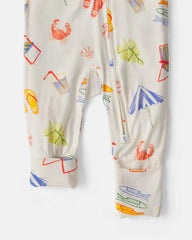 Baby Beach PurelySoft™ 2-Way Zip Sleep & Play Pajamas - Cream