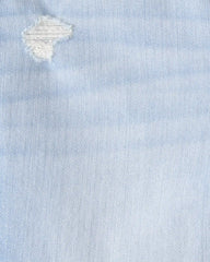 Girls Frayed Denim Skimmer Shorts - Light Wash