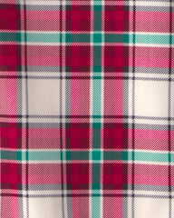 Girls 2-Pack Christmas Plaid Fleece Loose Fit Night Gown & Doll Gown - Red/Green