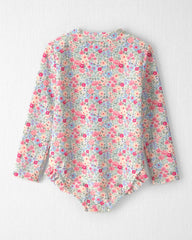 Toddler Girl Recycled Rashguard Swimsuit in Meadow Mix