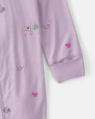 Baby Girl Fairytale 2-Way Zip PurelySoft Footie Sleep & Play Pajama - Purple