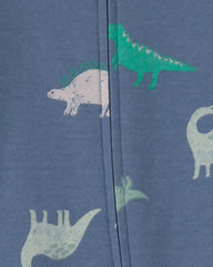 Baby Boy Dinosaur 2-Way Zip Sleep & Play Pajamas - Blue