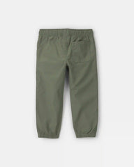 Toddler Boy Canvas Joggers - Olive Green