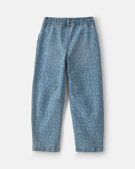 Girls Alphabet Denim Barrel Jeans - Light Wash