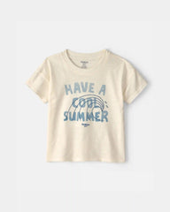 Toddler Boy 'Have A Cool Summer' Wave Top - Ivory