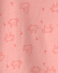 Baby Girl 4-Piece Crab Top & Short Set - Pink