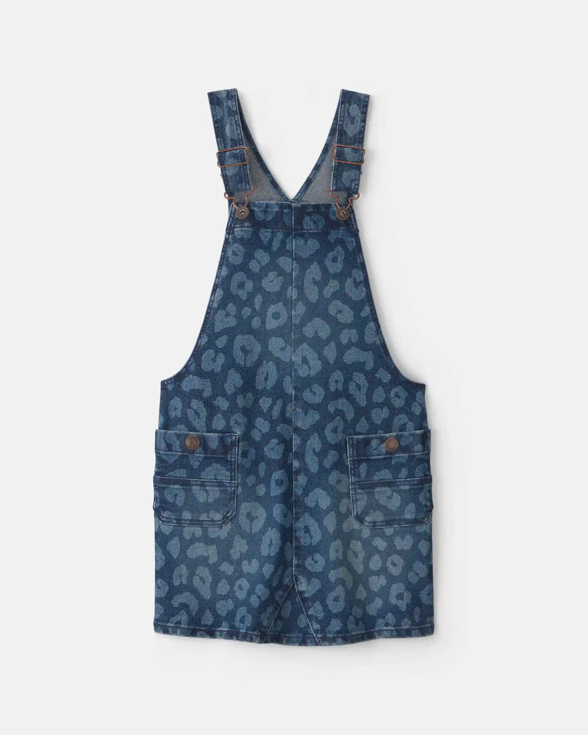 Girls Leopard Denim Skirtall - Dark Wash
