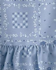 Toddler Girl Bandana Floral 1-Piece Swimsuit - Blue