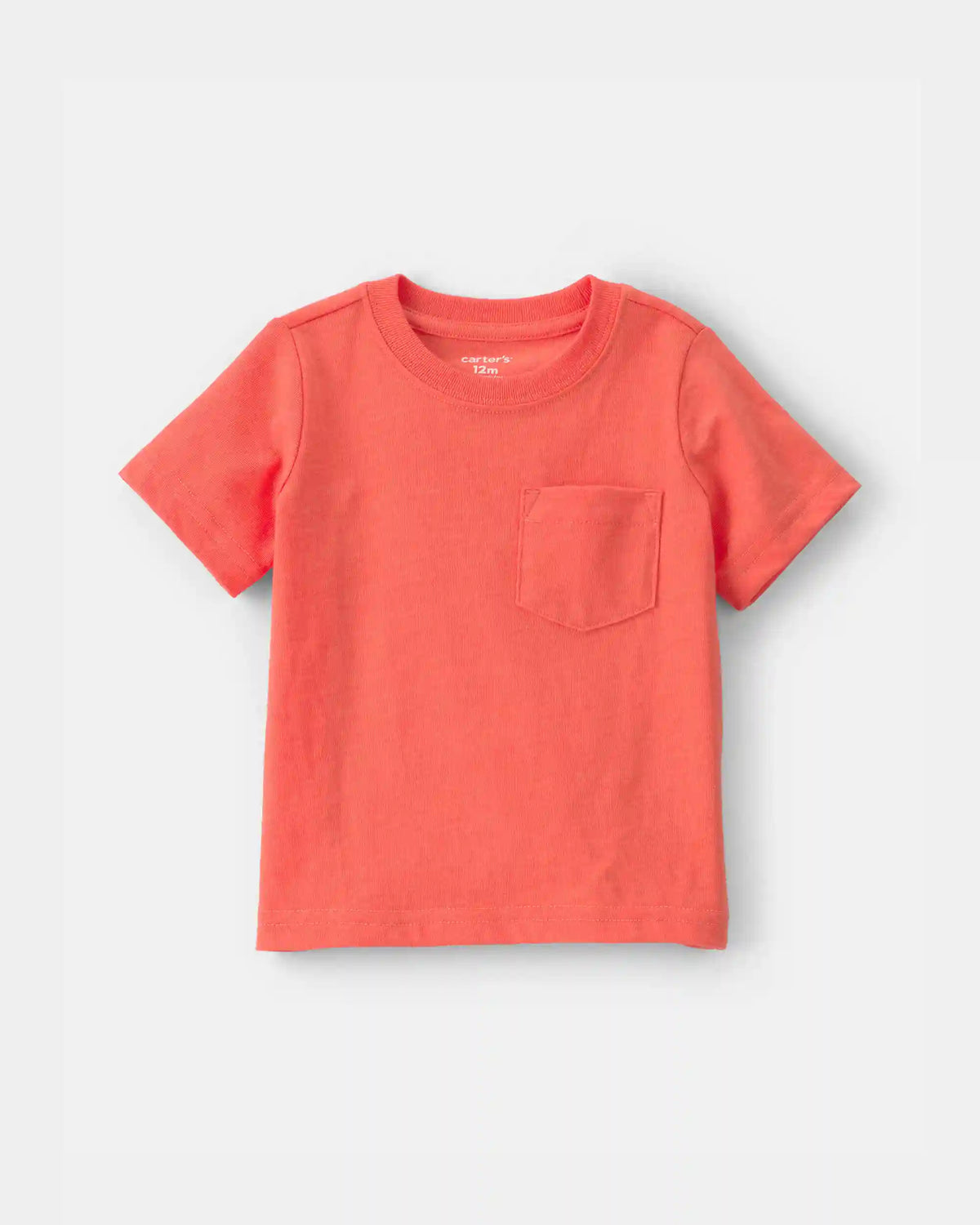 Baby Solid Pocket T-Shirt - Coral