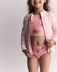 Toddler Girl Smocked Tankini in Floral Print - Pink
