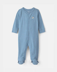 Baby Boy Dog Cotton Snap Sleep & Play Pajamas - Blue