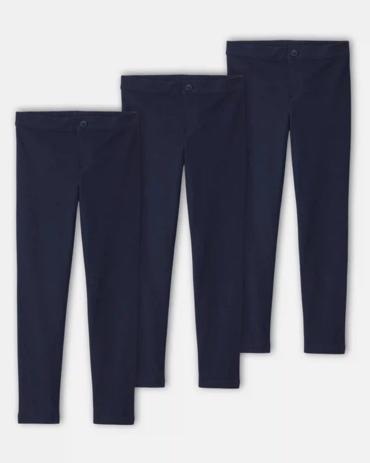 Girls 3-Pack Uniform Ponte Skinny Pants - Navy