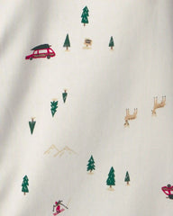 Boys Winter Long-Sleeve Button-Down Shirt - Cream