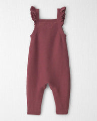 Baby Girl Organic Cotton Sweater Knit Overalls