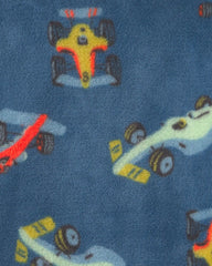 Boys Racecar Fleece Loose Fit Pajama Hoodie - Navy Blue