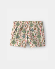 Baby Boy Fish Linen Shorts - Beige