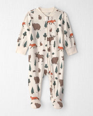 Baby Organic Cotton Sleep & Play Pajamas in Woodland Creatures