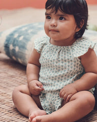 Baby Girl 2-Piece Organic Cotton Gauze Top & Short Set in Floral