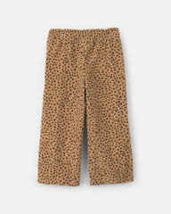 Toddler Girl Leopard Corduroy Wide-Leg Pants - Brown