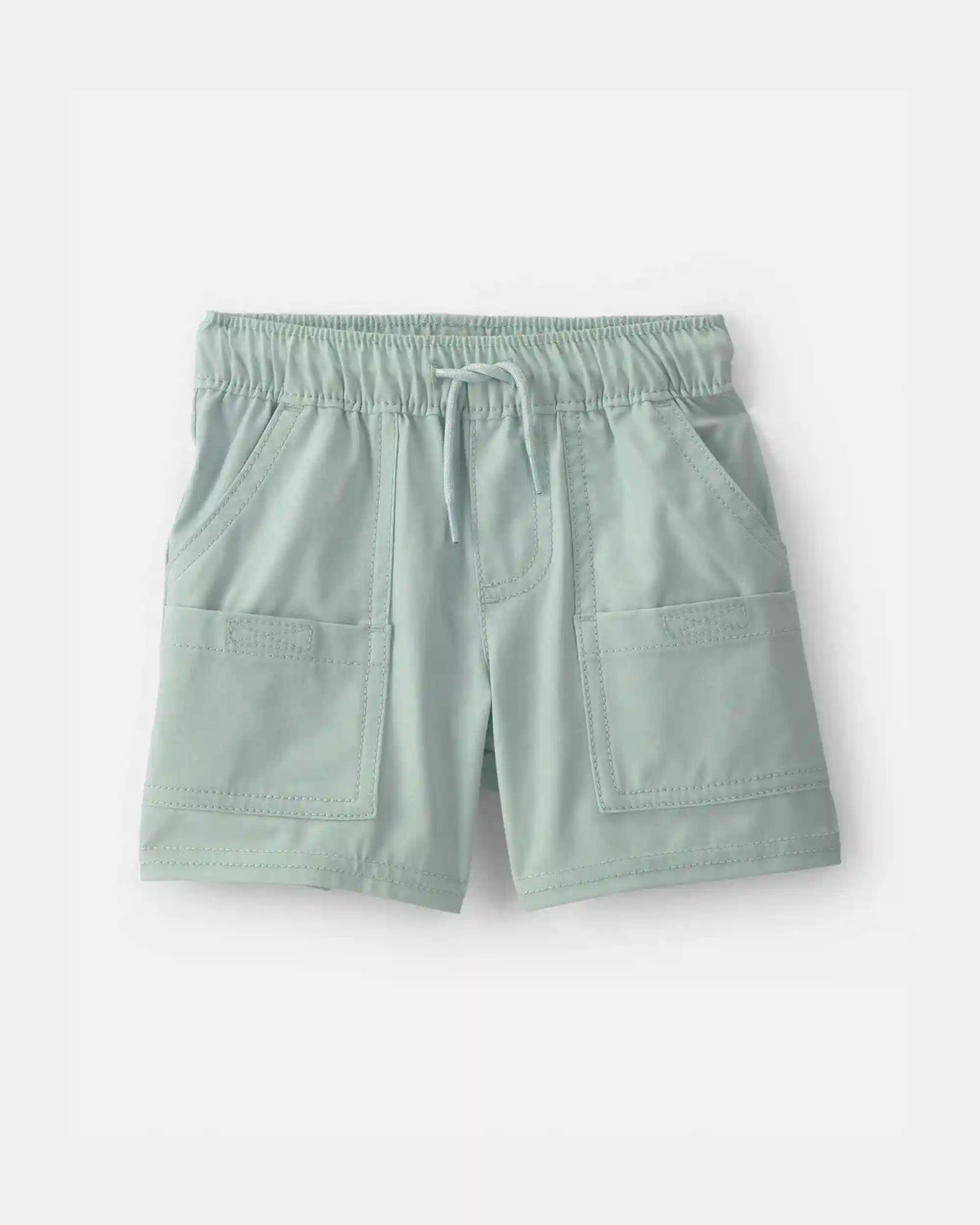 Baby Boy Poplin Drawstring Utility Shorts - Green