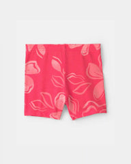 Baby Girl Floral Bike Shorts - Coral