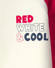 Toddler Boy 'Red White & Cool' Rashguard - Red/White