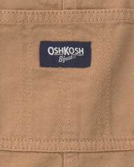 Toddler Boy Cargo Overalls - Khaki