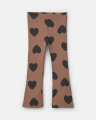 Baby Girl Heart Long-Sleeve Top & Pant Set - Brown/Black
