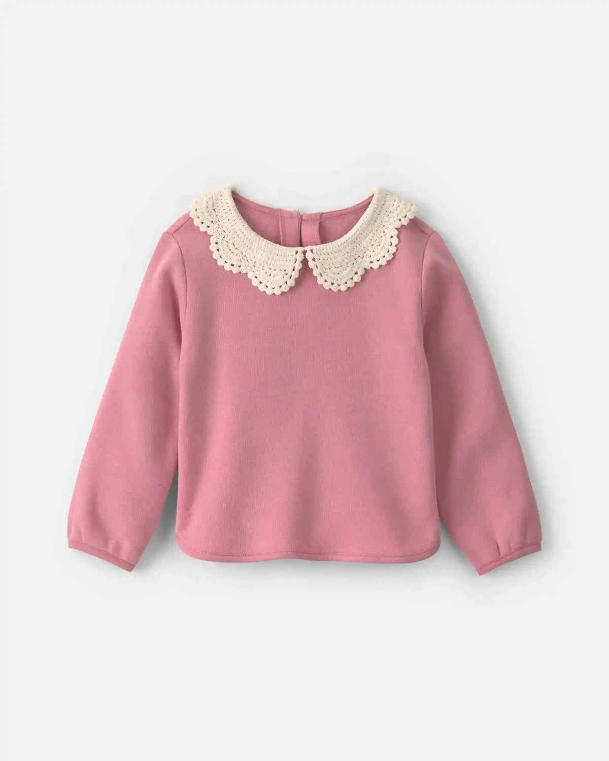 Toddler Girl Collared Fleece Sweater - Pink