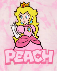 Kid Super Mario Bros™ Princess Peach Print Loose Fit 2-Piece Pajamas - Pink