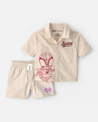Baby Boy 2-Piece ©Marvel Spider-Man Top & Short Set - Khaki