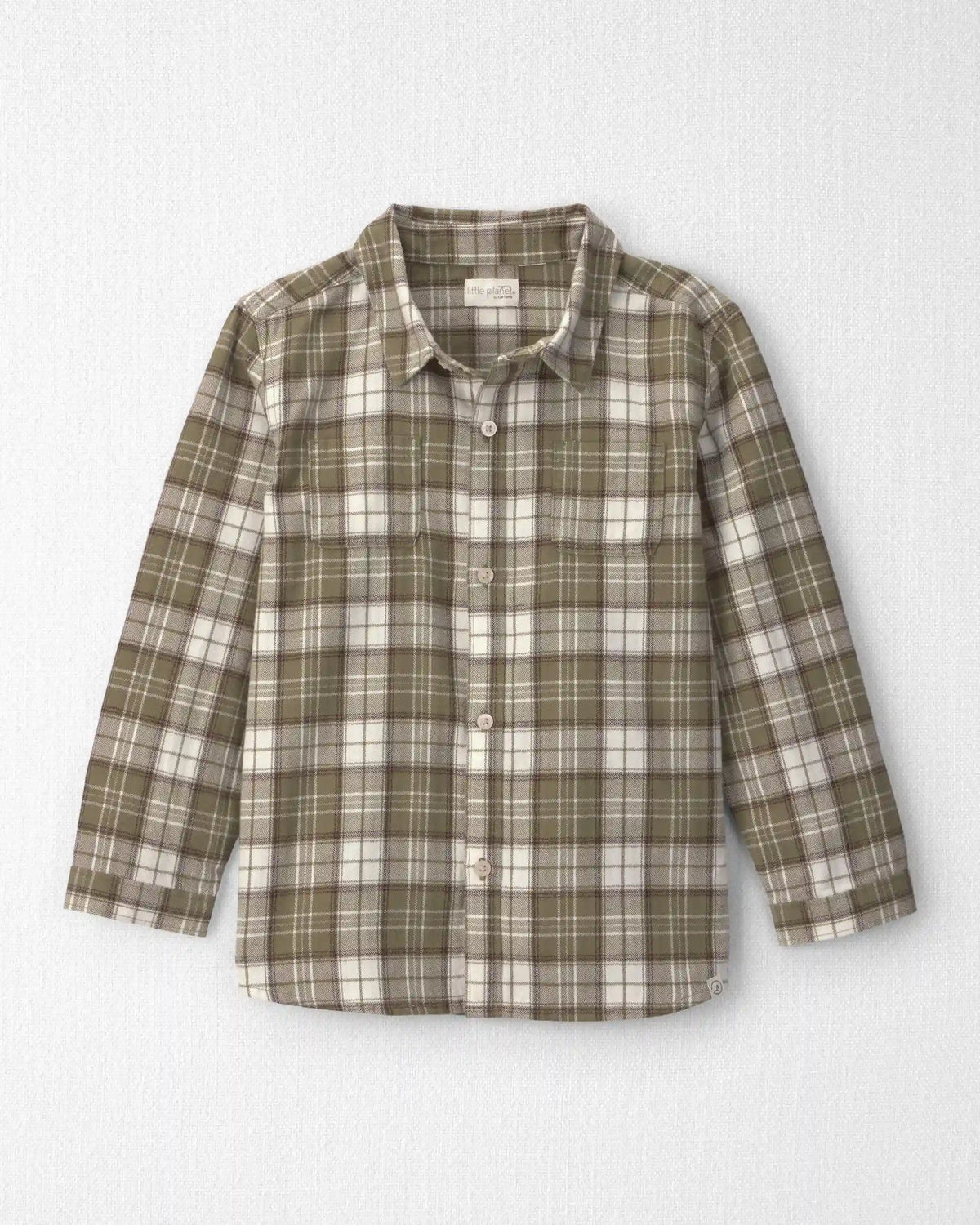 Boys Organic Cotton Flannel Button-Down Shirt