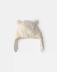 Baby Bear Teddy Fleece Hat & Mitten Set - Cream
